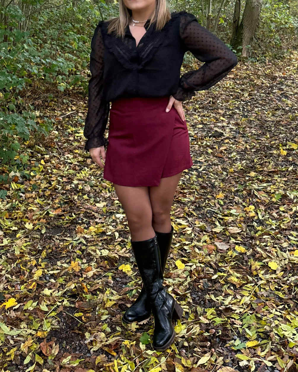 Jupe short Paola Bordeaux